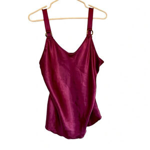 Nicole Miller Womens tank cami  blouse size large purple sheen